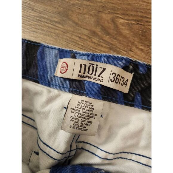Noiz Y2K Mens camouflage Denim Jeans Multicolor size 34x32* measured - Picture 4 of 8